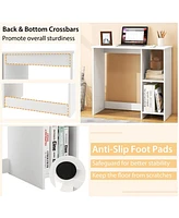 Skonyon 31.5 Inch Modern Home Office Desk with 2 Compartments-White