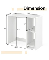 Skonyon 31.5 Inch Modern Home Office Desk with 2 Compartments-White