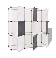 vidaXL Storage Cube Organizer with 9 Compartments Black and White