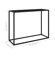 vidaXL Console Table Black 39.4"x13.8"x29.5" Tempered Glass