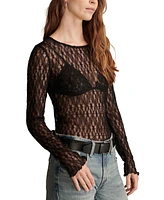 Lucky Brand Women's Lace Layering Long-Sleeve Top