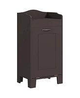 Homcom Tilt-out Laundry Storage Cabinet with Hamper Compartment, Coffee