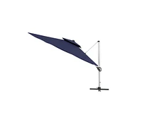 Casainc 11 Ft Square Double Top Patio Cantilever Umbrella, Navy Blue