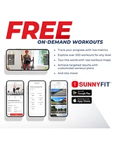 Sunny Health & Fitness Compact Performance Recumbent Bike with Dual Motion Arm Exercisers, Quick Adjust Seat & Exclusive SunnyFit App Enhanced Bluetoo