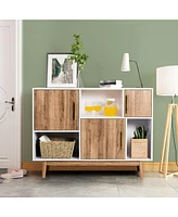 Gymax Sideboard Storage Cabinet w/Storage Compartments Buffet Tv Stand Coffee