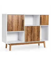 Gymax Sideboard Storage Cabinet w/Storage Compartments Buffet Tv Stand Coffee