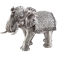 Studio 55D Walking Elephant 12 3/4" High Silver Statue