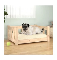 vidaXL Dog Bed 25.8"x19.9"x11" Solid Wood Pine