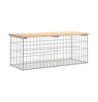 vidaXL Patio Bench Gabion Design 40.6"x17.3"x16.5" Solid Wood Pine