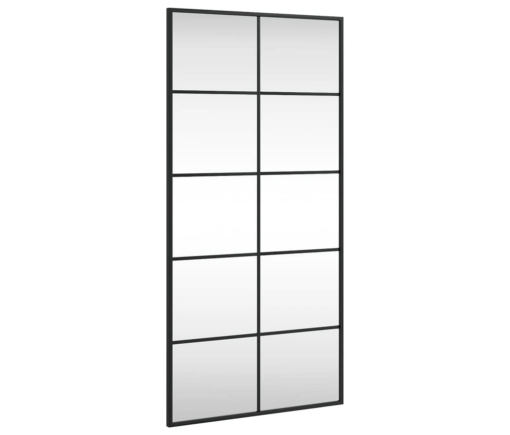 vidaXL Wall Mirror Black 19.7"x39.4" Rectangle Iron