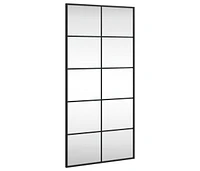 vidaXL Wall Mirror Black 19.7"x39.4" Rectangle Iron