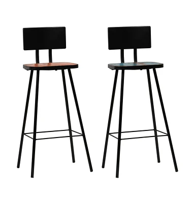 vidaXL Bar Stools 2 pcs Solid Reclaimed Wood