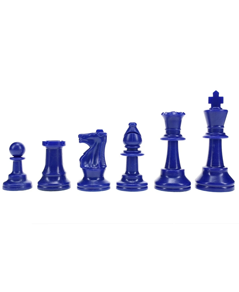 We Games Color Bright Plastic Staunton Tournament Chess Pieces with 3.75 in. King - Half Chess Set of Chess Pieces Only