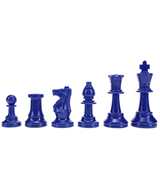 We Games Color Bright Plastic Staunton Tournament Chess Pieces with 3.75 in. King - Half Chess Set of Chess Pieces Only