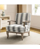 Hulala Home Rinaldo Farmhouse Armchair with Solid Wood Armrests