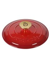 Crock-Pot 3 Qt Enamel Cast Iron Sauce Pan W/Lid - Gradient Red