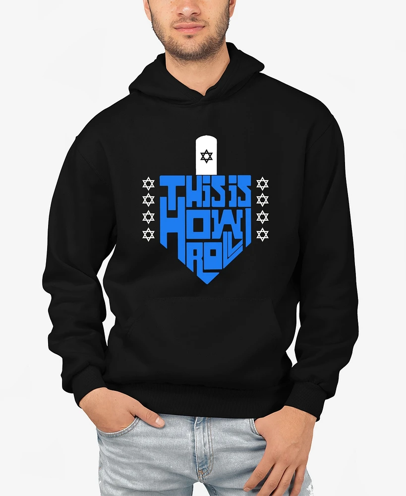 La Pop Art Men's This Is How I Roll Word Hooded Sweatshirt