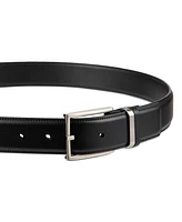 Alfani Men's Burnished Edge and Metal Loop Dress Belt, Created for Macy's