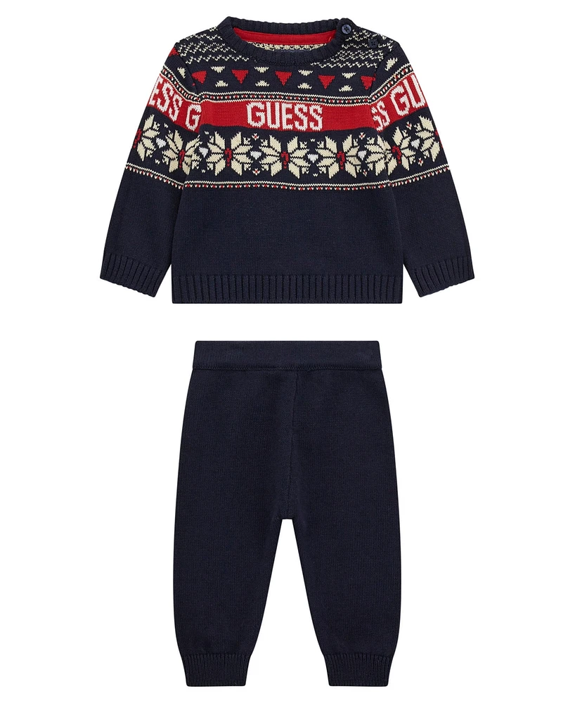 Guess Baby Boy Long Sleeve Sweat Pant Set