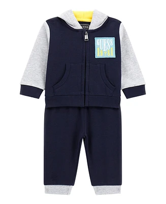 Guess Baby Boy Long Sleeve Active Top and Pant Set