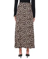 Vince Camuto Women's Pull-On A-Line Cheetah Print Midi Skirt