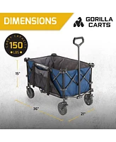 Gorilla Carts 7 Cubic Feet Foldable Utility Beach Wagon with Oversized Bed