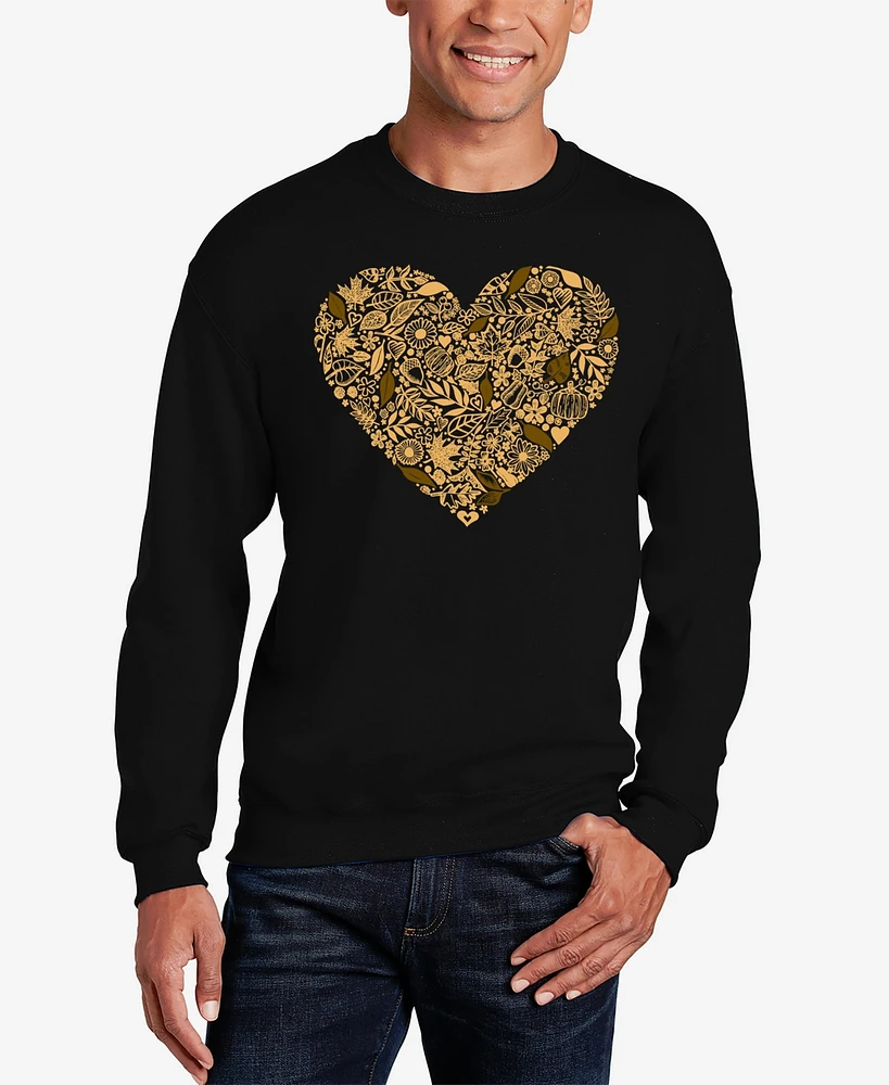 La Pop Art Men's Fall Vibes Word Crewneck Sweatshirt