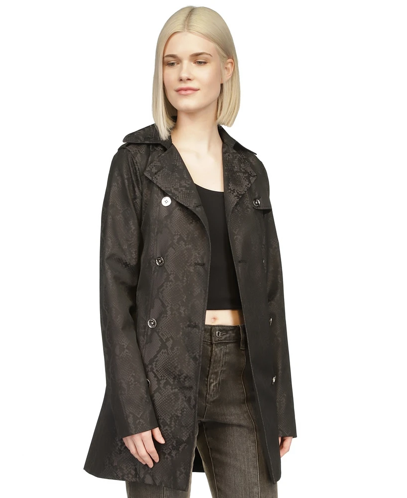 Michael Kors Women's Snake-Print Trench Coat