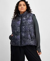 Id Ideology Plus Speckle Foil Puffer Vest, Created for Macy's