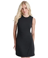 Dkny Petite Embellished Round-Neck Sleeveless Sheath Dress