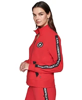 Karl Lagerfeld Paris Women's Logo-Tape Track Jacket