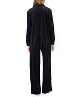 Vince Camuto Womens Velour Button Front Top Wide Leg Pants