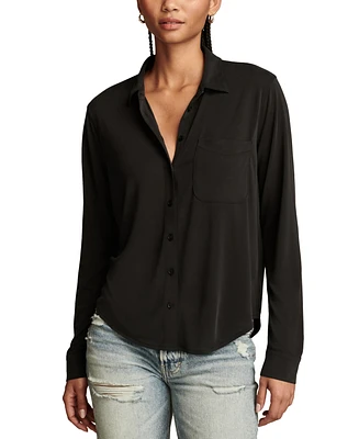 Lucky Brand Women's Sandwash Long Sleeve Button Front Shirt