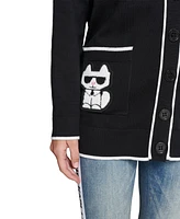 Karl Lagerfeld Paris Women's Embellished Varsity Cardigan