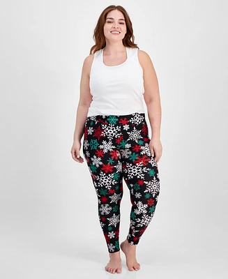 Planet Heart Trendy Plus Snowflake-Print Holiday Leggings