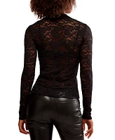 Free People Women's All Day Lace Long Sleeve Top