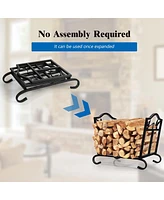 Givimo Foldable Firewood Log Rack Steel Wood Storage Holder