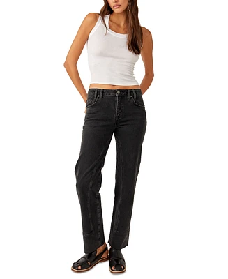 Free People Women's Risk Taker High-Rise Straight-Leg Jeans