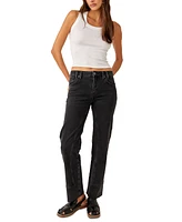 Free People Women's Risk Taker High-Rise Straight-Leg Jeans