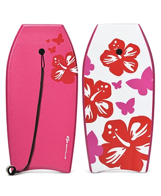 Sugift 41 Inch Lightweight Bodyboard Surfing with Leash Eps Core Boarding Ixpe