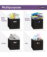 Superio Fabric Organizing Bin, 10.75 Fabric Cube with Handles Cream
