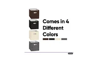 Superio Fabric Organizing Bin, 10.75 Fabric Cube with Handles Cream
