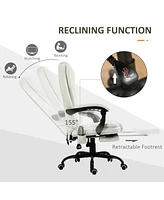 Streamdale Furniture 7-Point Vibrating Massage Office Chair, High Back, White