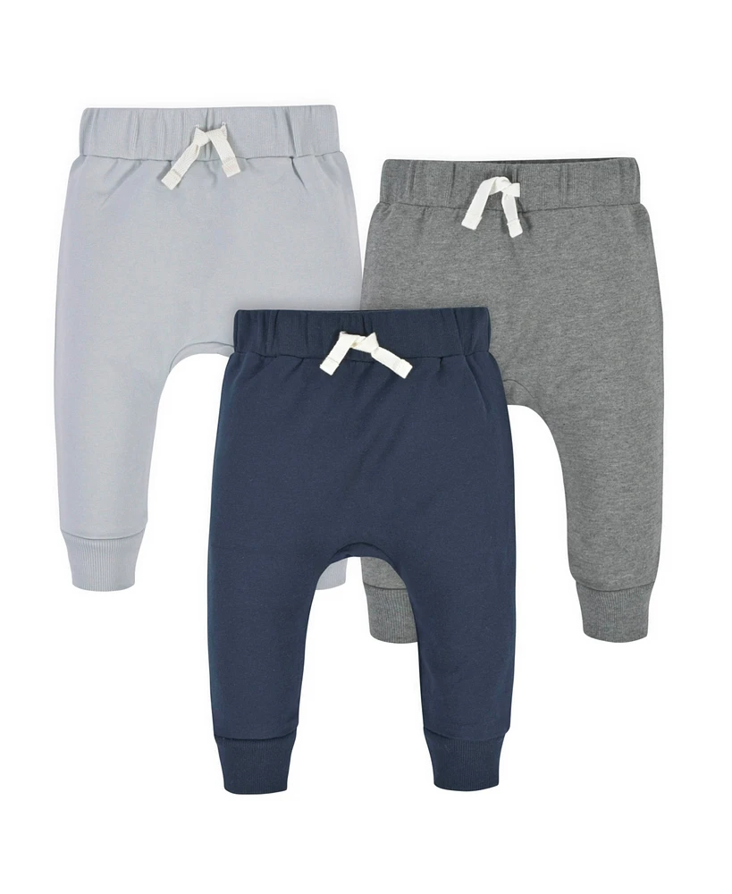 Gerber Baby Boys Navy and Grey Premium Joggers, 3-Pack