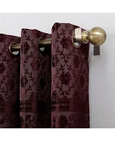 Sun Zero Elidah Textured Velvet Medallion 50" x 84" Blackout Grommet Curtain Panel