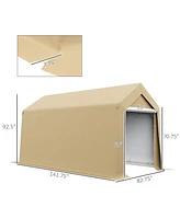 Streamdale Furniture 7' x 12' Garden Storage Tent: Waterproof Shed Shelter for Bikes, Tools, More