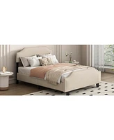 Streamdale Furniture Linen Queen Bed Frame with Adjustable Headboard