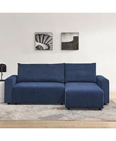 Streamdale Furniture Modular Corduroy 3-Seater Sofa Bed with Storage