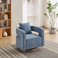 Streamdale Furniture Modern Comfy Accent Chair with Swivel Base and Open Back