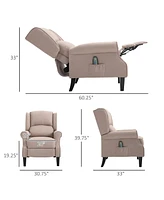 Massage Recliner Sofa with Heat Function, Remote Control, Beige